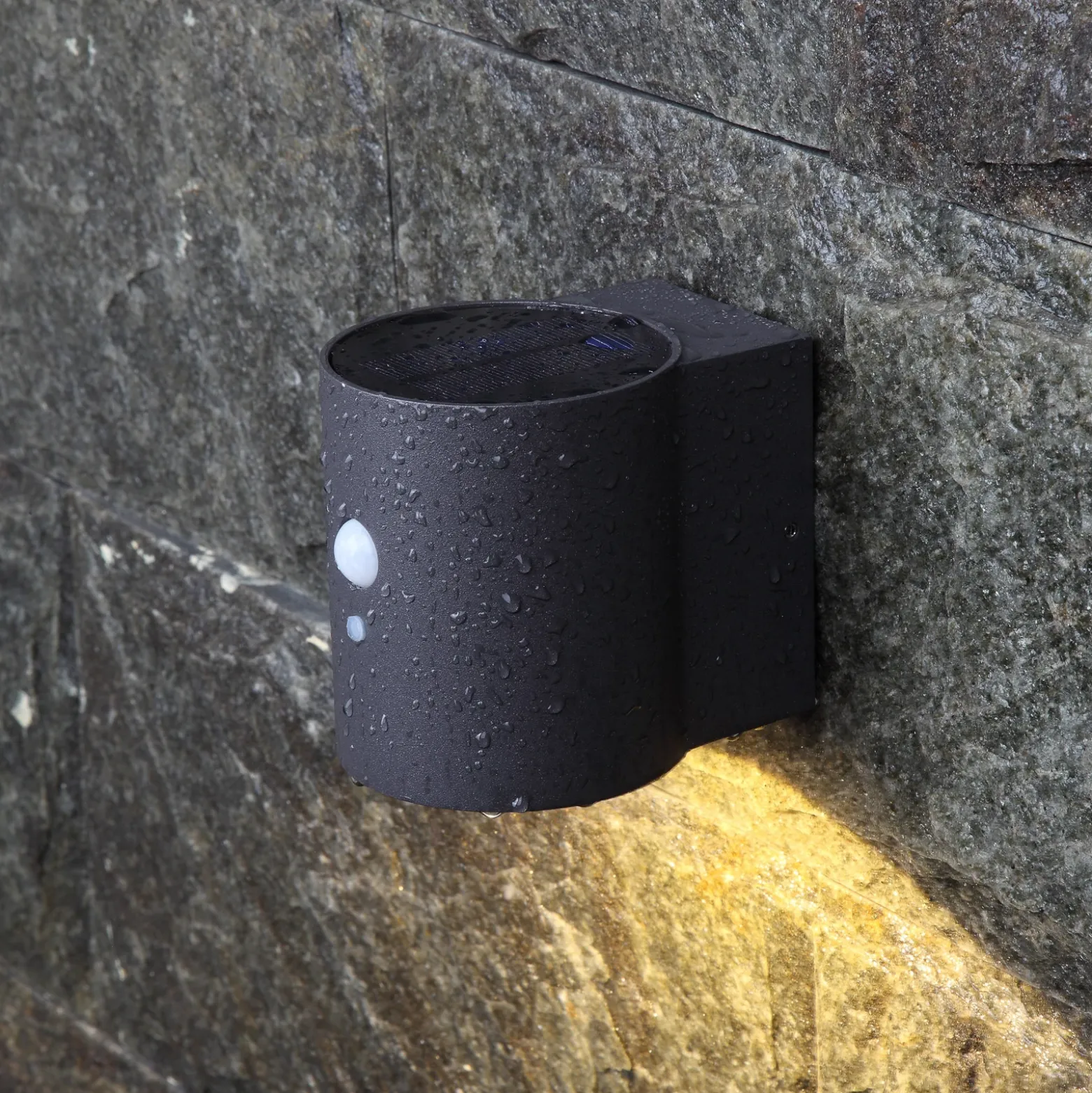 Lámpara solar LED Megatron Loky para pared, con sensor, redonda