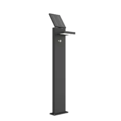 Lámpara solar LED para caminos Lucande Silvan, 100 cm, sensor, antracita