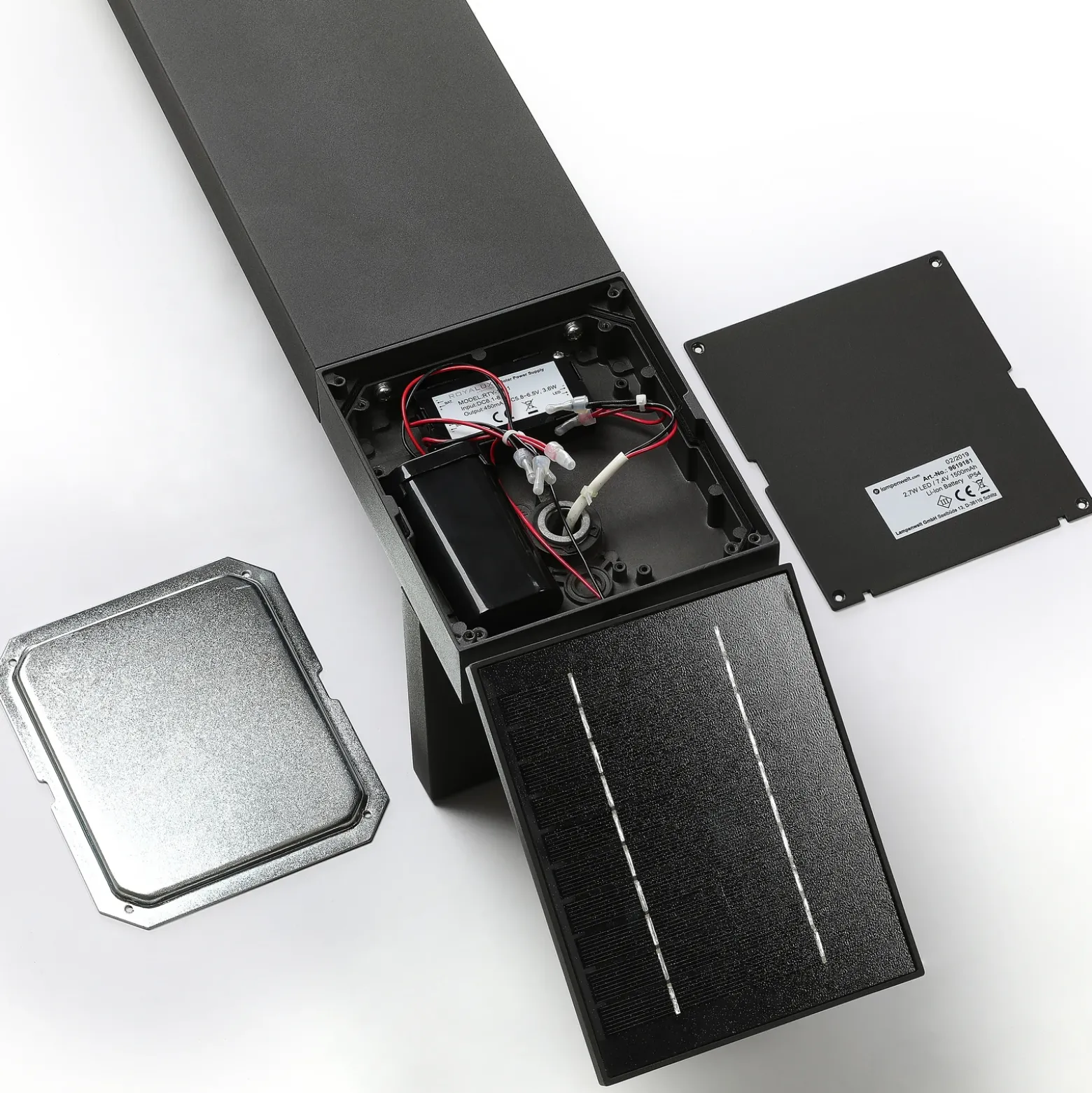 Lámpara solar LED para caminos Lucande Silvan, 100 cm, sensor, antracita