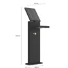 Lámpara solar LED para caminos Lucande Silvan, 60 cm, sensor, antracita