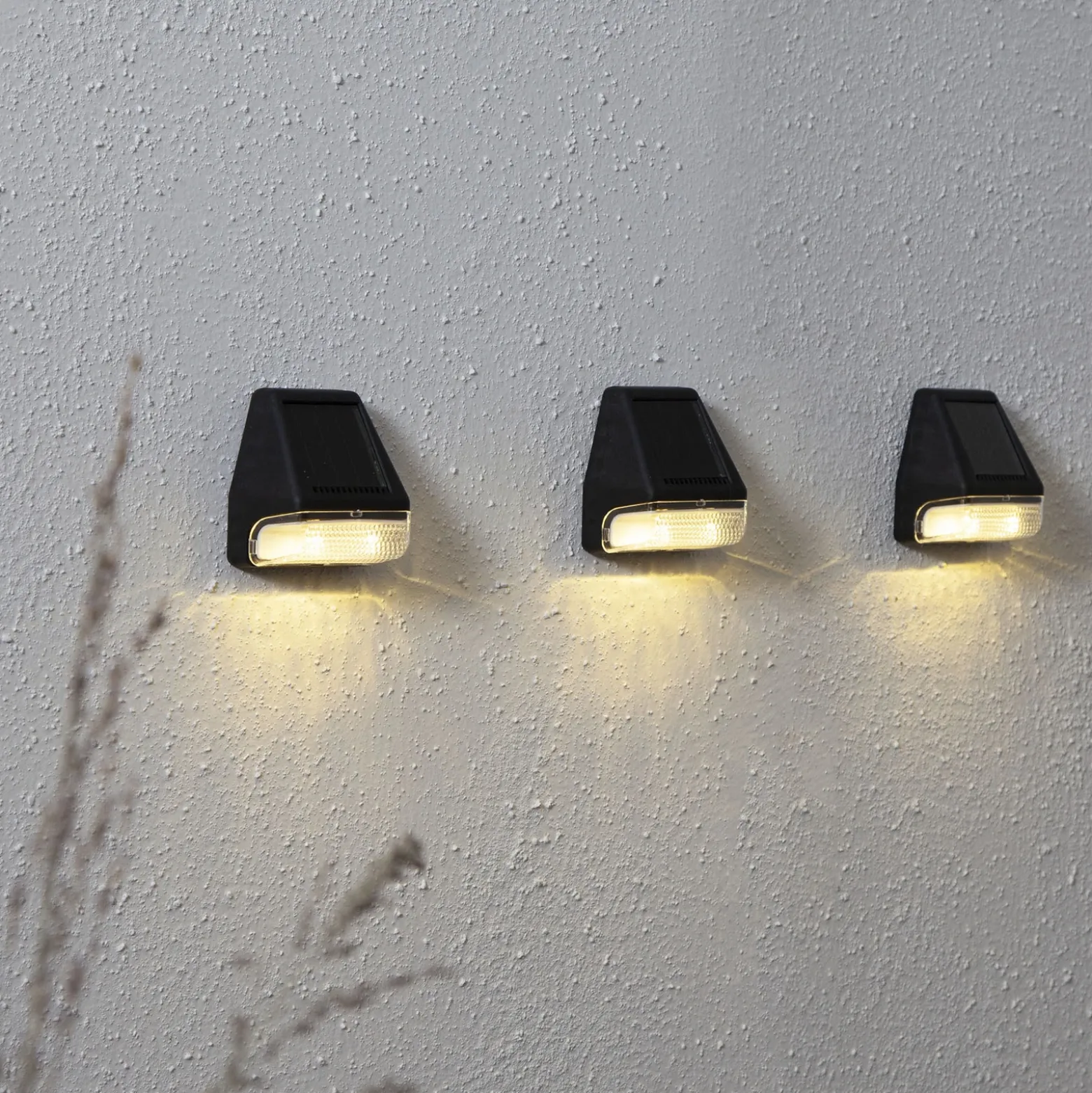 Lámpara solar LED para pared Wally Mini, juego de 3 unidades