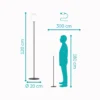 Lámpara solar LED para terraza Scordiano-L, negra, altura 120 cm