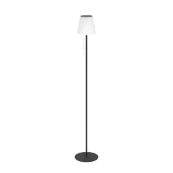 Lámpara solar LED para terraza Scordiano-L, negra, altura 120 cm