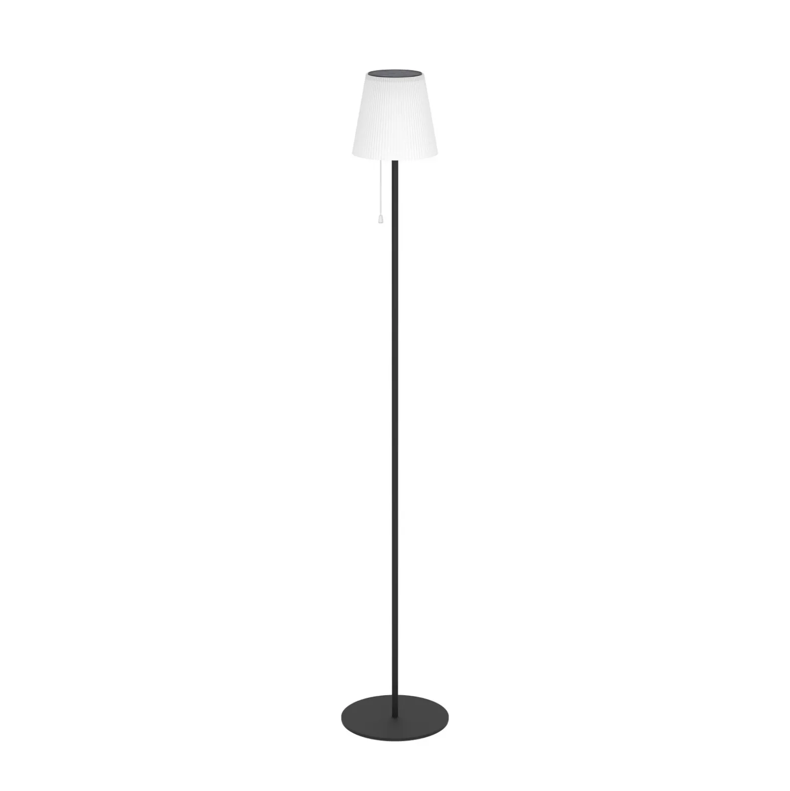 Lámpara solar LED para terraza Scordiano-L, negra, altura 120 cm