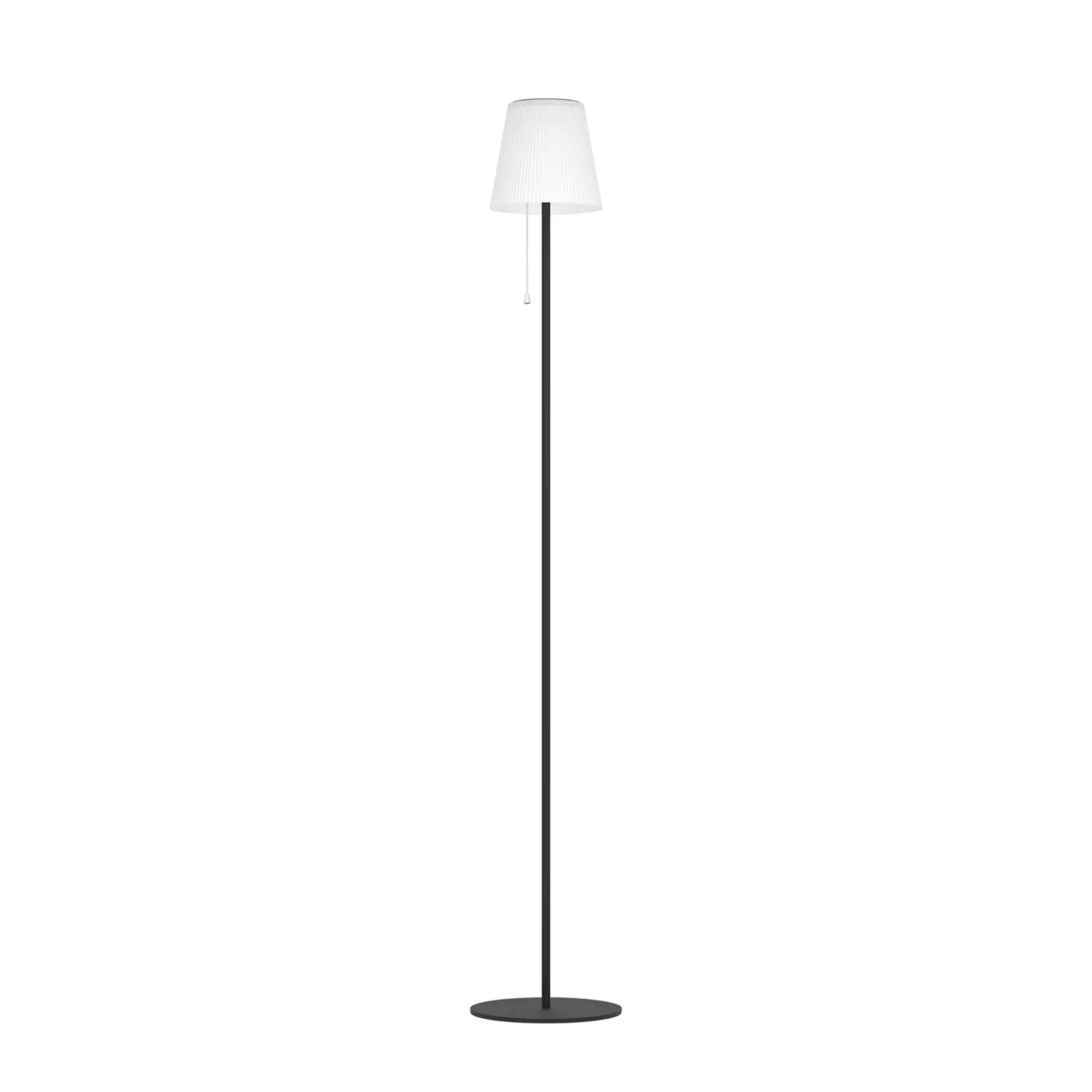 Lámpara solar LED para terraza Scordiano-L, negra, altura 120 cm