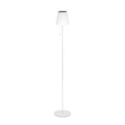Lámpara solar LED para terraza Scordiano-L, blanca, altura 120 cm