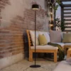 Lámpara solar LED para terraza Roccanova-L, negra, altura 120 cm