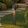 Lámpara solar LED PRIOS Lestor, antracita, atenuable, IP65