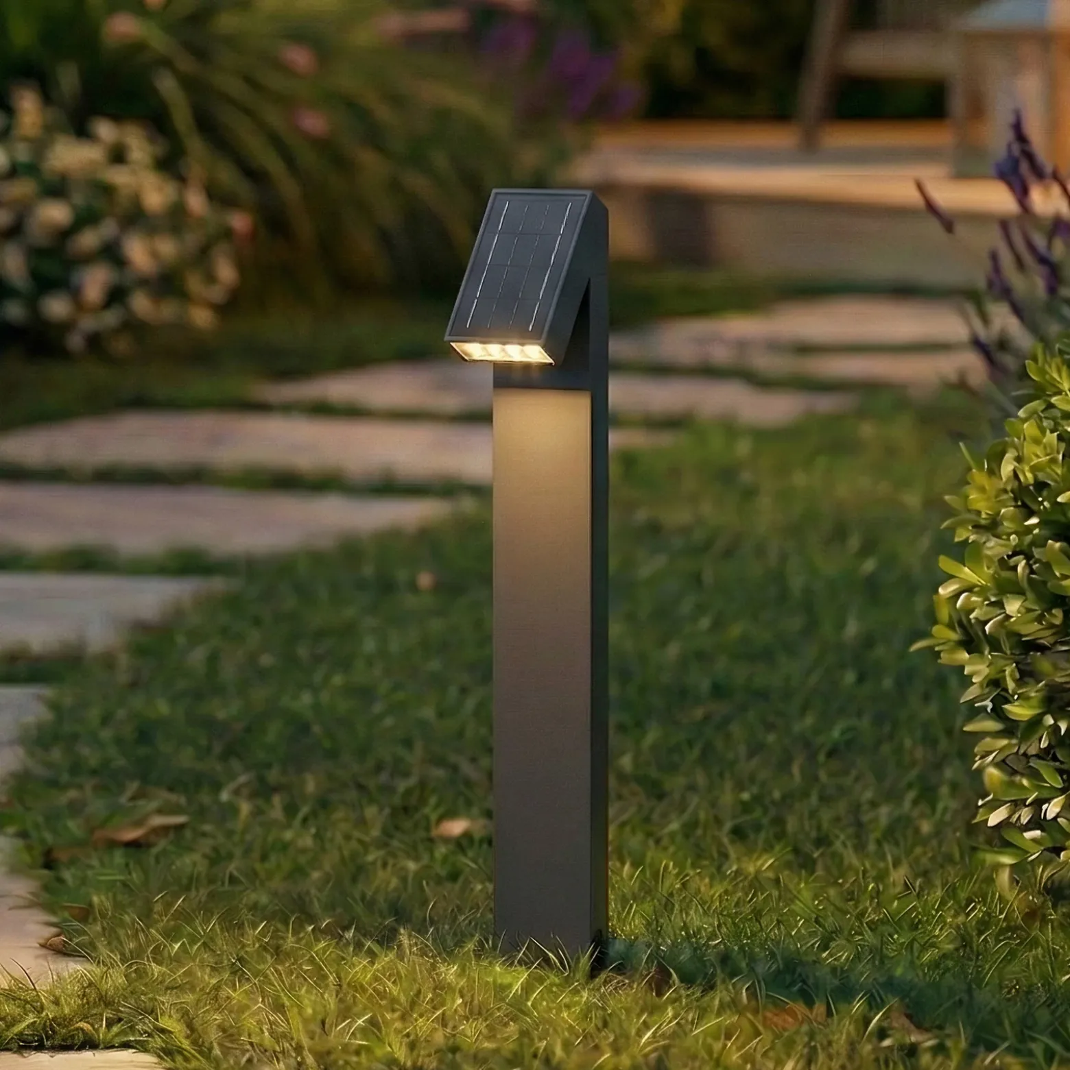 Lámpara solar LED PRIOS Lestor, antracita, atenuable, IP65