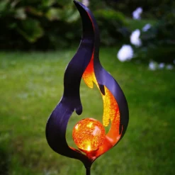 Lámpara solar Melilla con anclaje, llama con LED