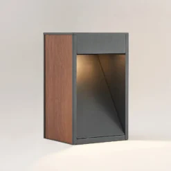 Lucande Ansala Baliza R7s con decoración de madera