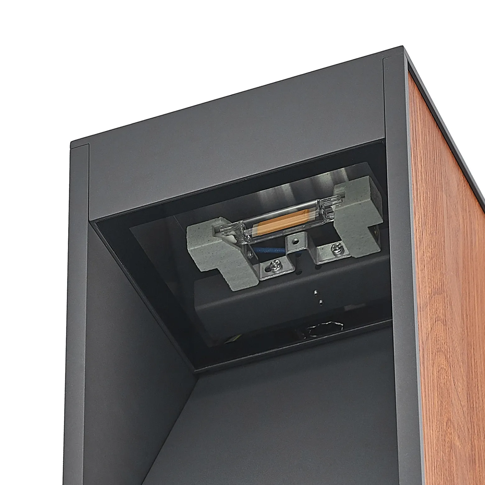 Lucande Ansala Baliza R7s con decoración de madera