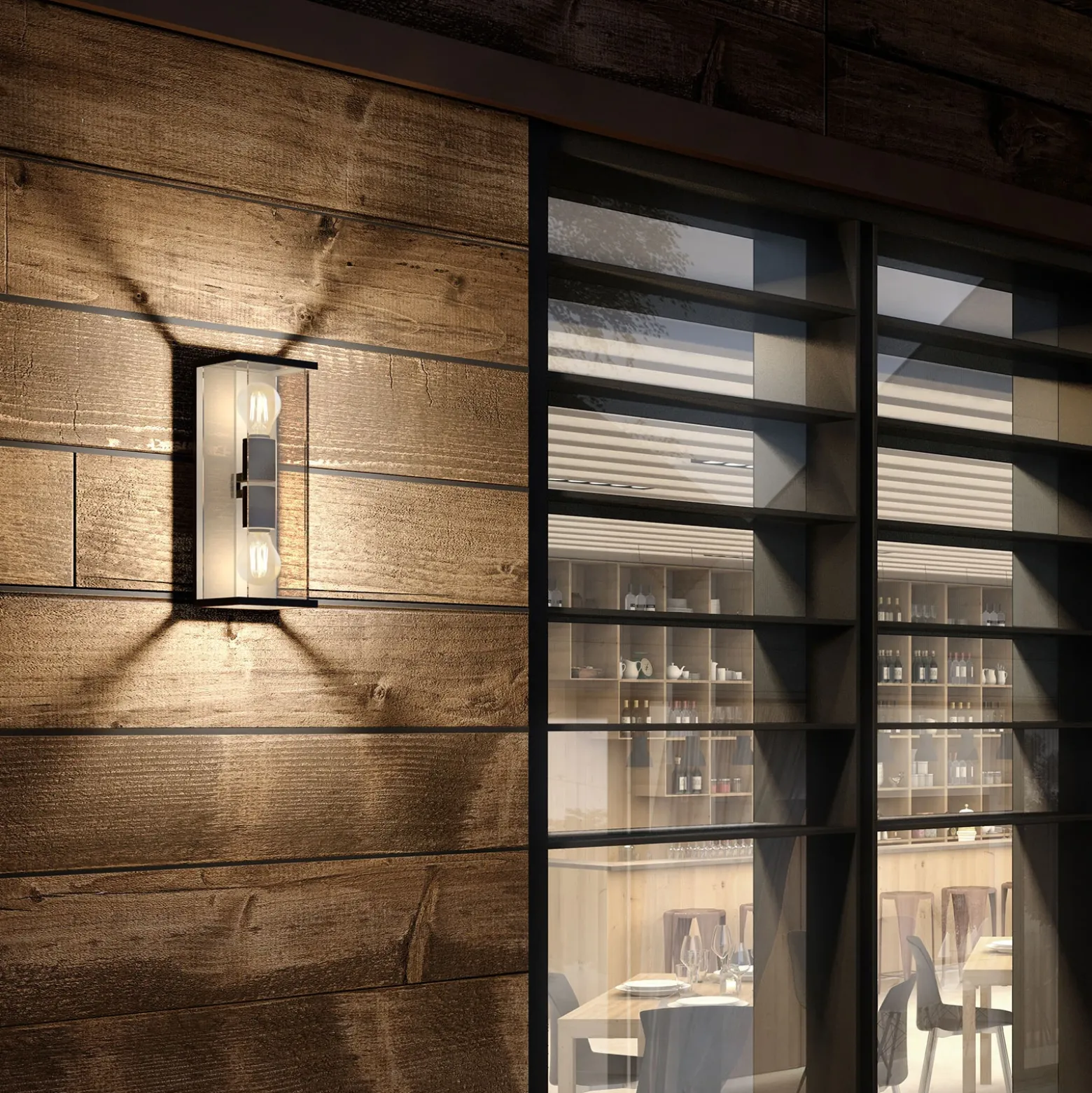 Lucande aplique de exterior Annalea, 40 cm, 2 luces, IP54