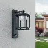 Lucande aplique de exterior Berenike, sensor, antracita, metal