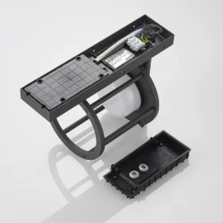 Lucande aplique de exterior Berenike, sensor, antracita, metal