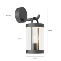 Lucande aplique de exterior Cassian, set de 2, antracita, IP54