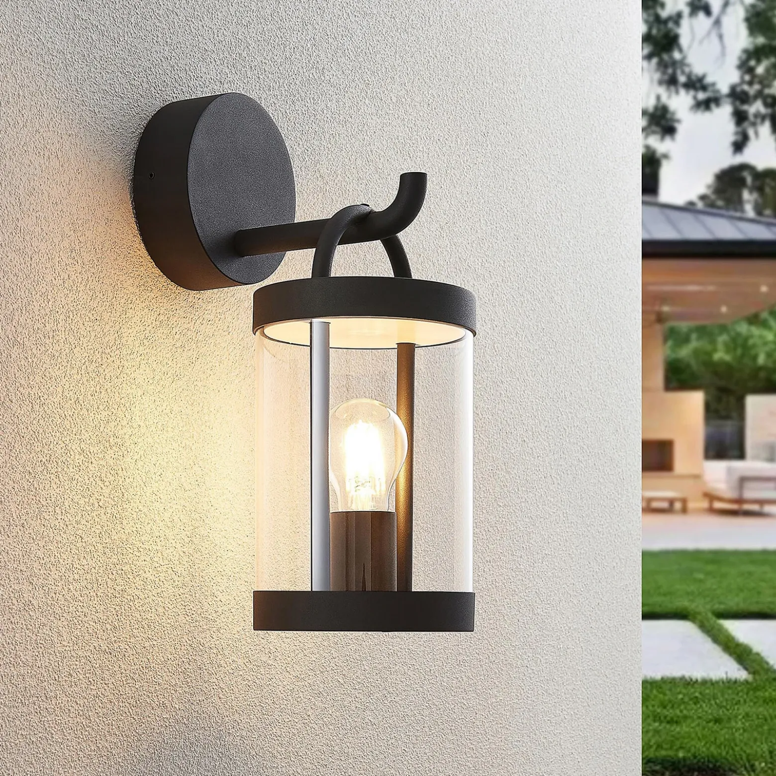 Lucande aplique de exterior Cassian, set de 2, antracita, IP54
