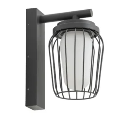 Lucande aplique de exterior Chandan, 30 cm, antracita, aluminio