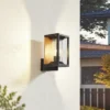 Lucande aplique de exterior Candina, negro, aluminio, IP65