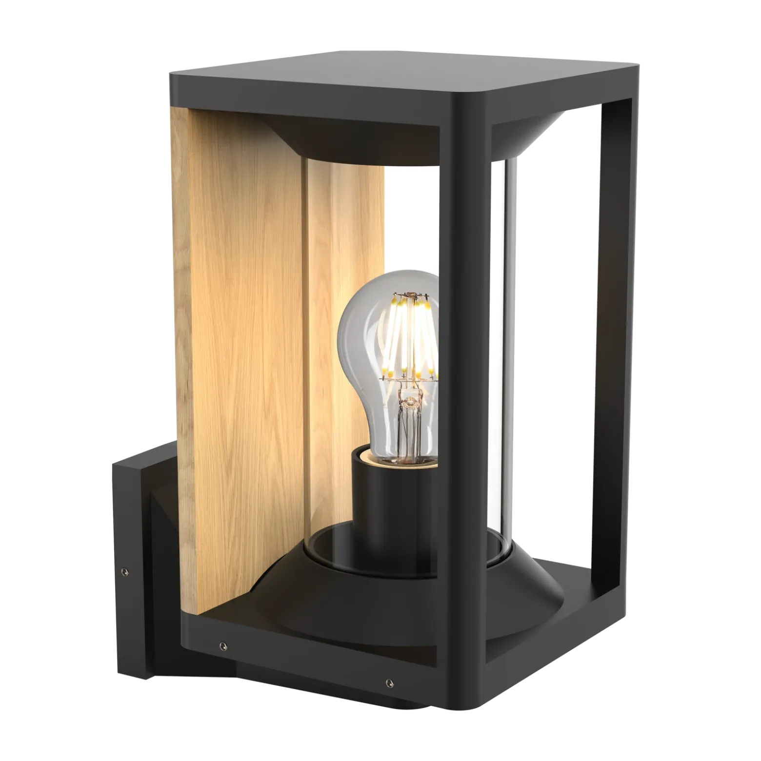 Lucande aplique de exterior Candina, negro, aluminio, IP65