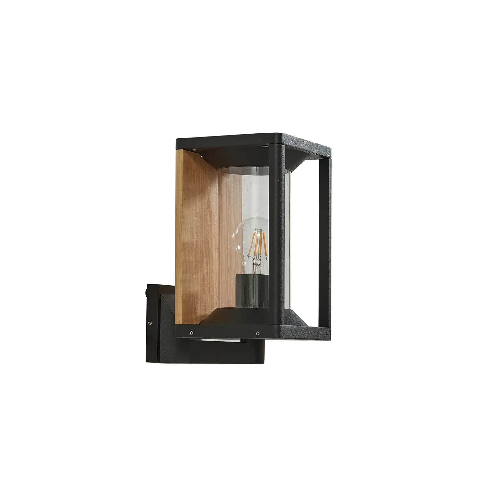 Lucande aplique de exterior Candina, negro, aluminio, IP65
