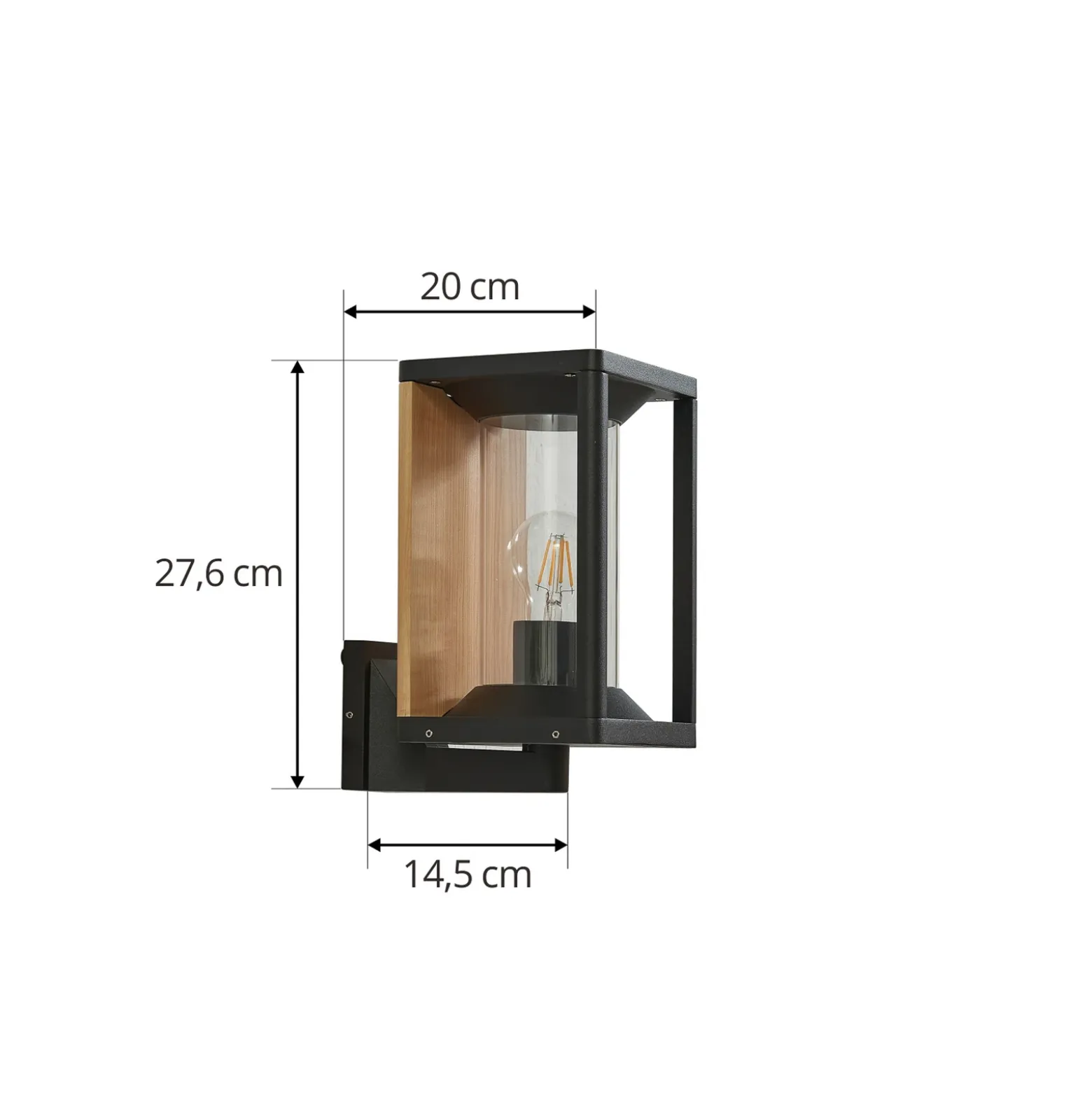 Lucande aplique de exterior Candina, negro, aluminio, IP65
