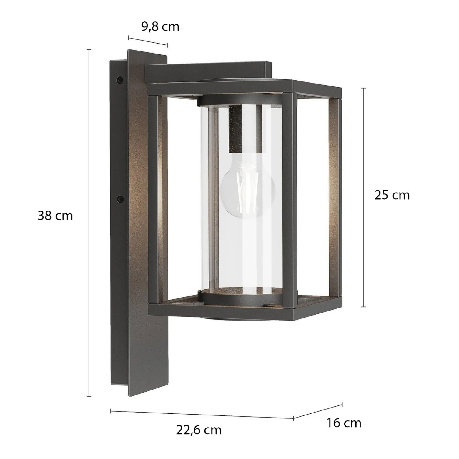 Lucande aplique de exterior Ferda, juego de 3, antracita, IP44