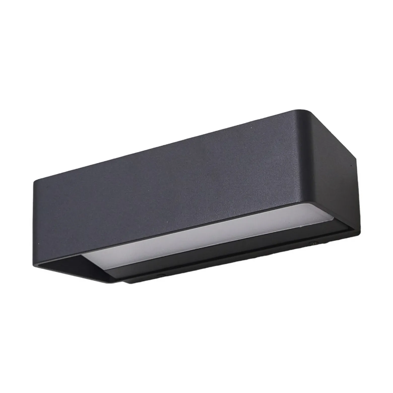 Lucande Aplique de exterior LED Midvig, gris oscuro, angular, IP65
