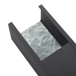 Lucande Aplique de exterior LED Lavrin, negro/mármol, aluminio