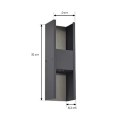 Lucande Aplique de exterior LED Lavrin, negro/gris, aluminio