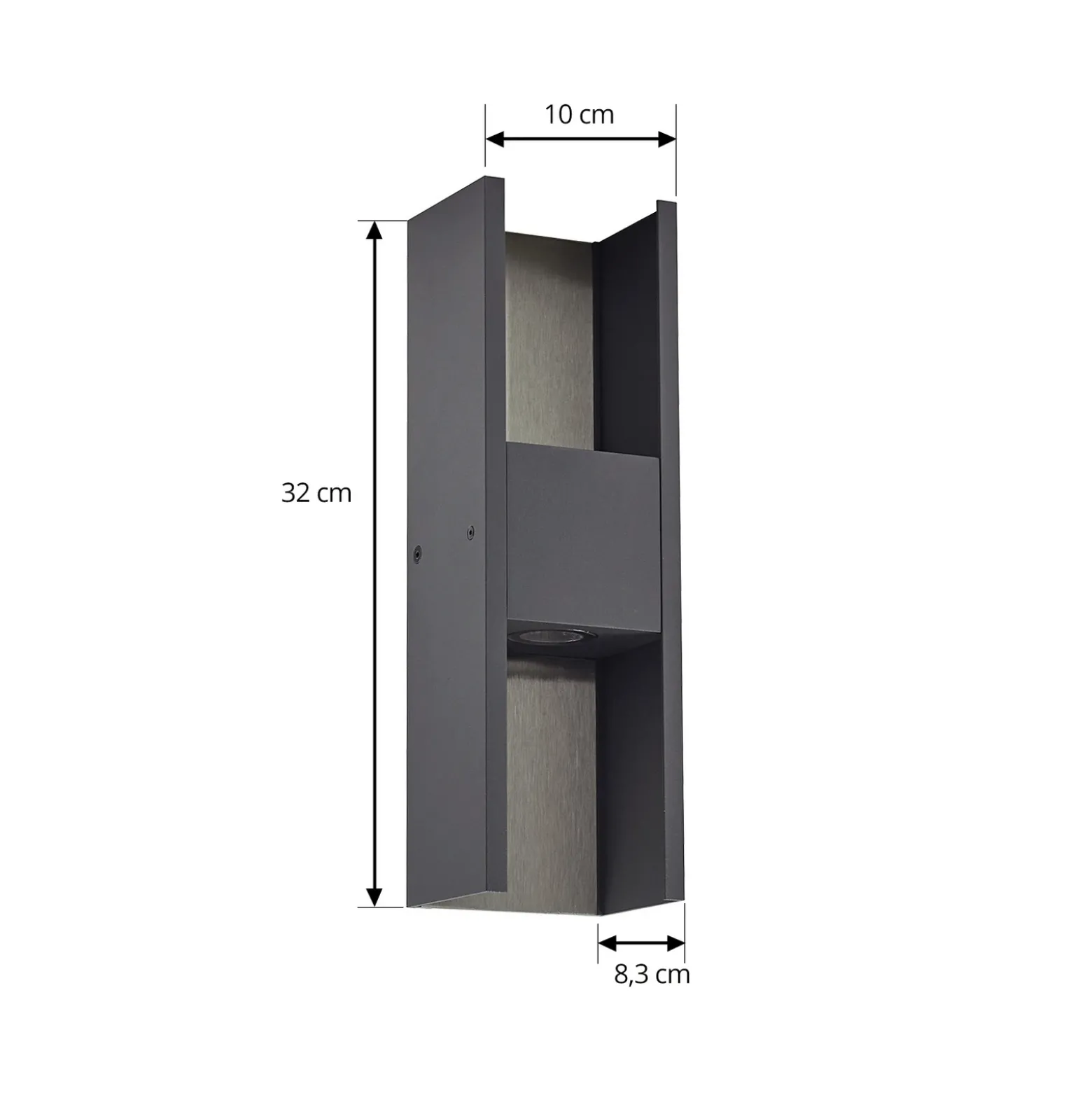 Lucande Aplique de exterior LED Lavrin, negro/gris, aluminio