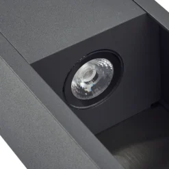 Lucande Aplique de exterior LED Lavrin, negro/gris, aluminio