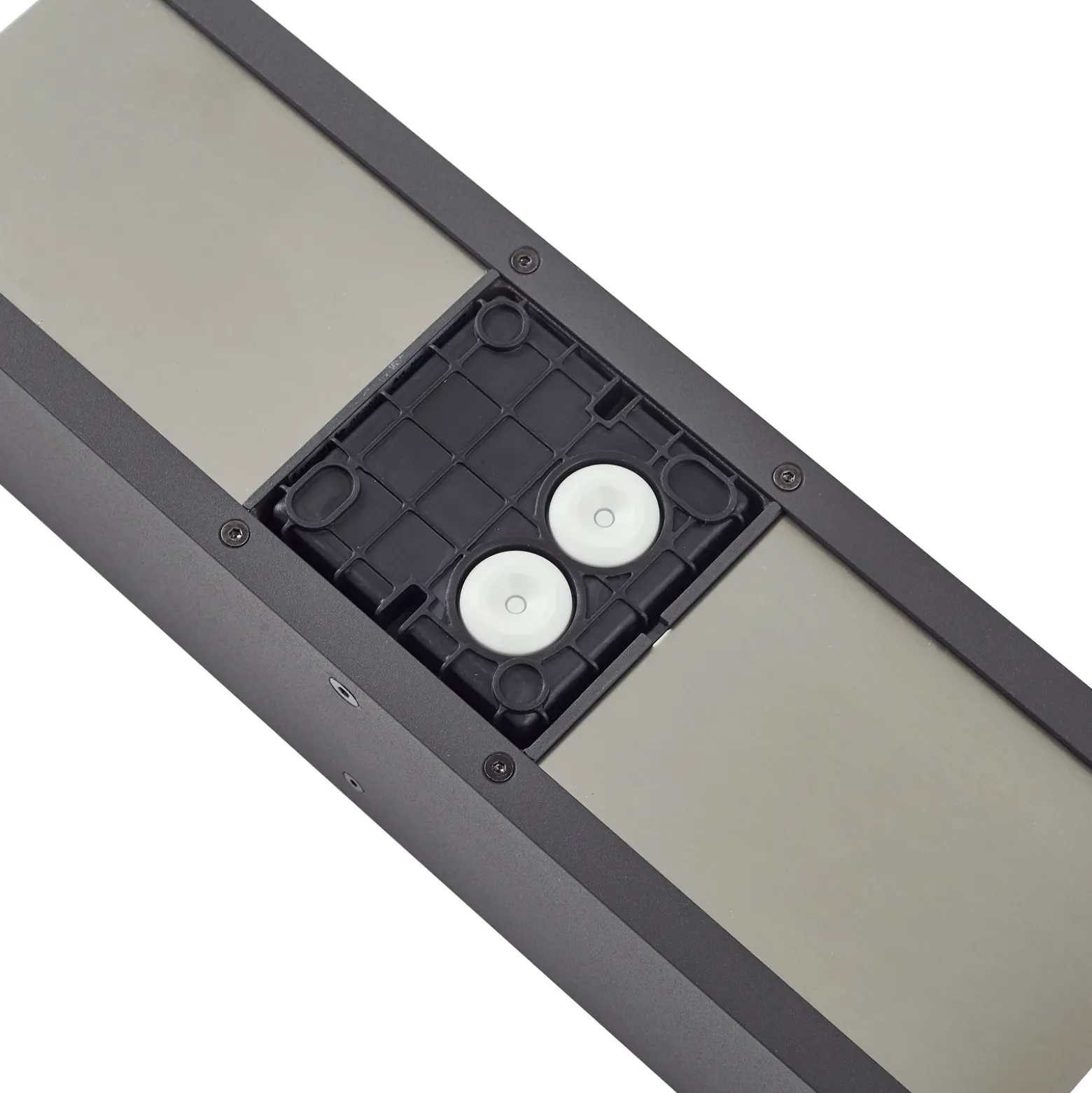 Lucande Aplique de exterior LED Lavrin, negro/gris, aluminio