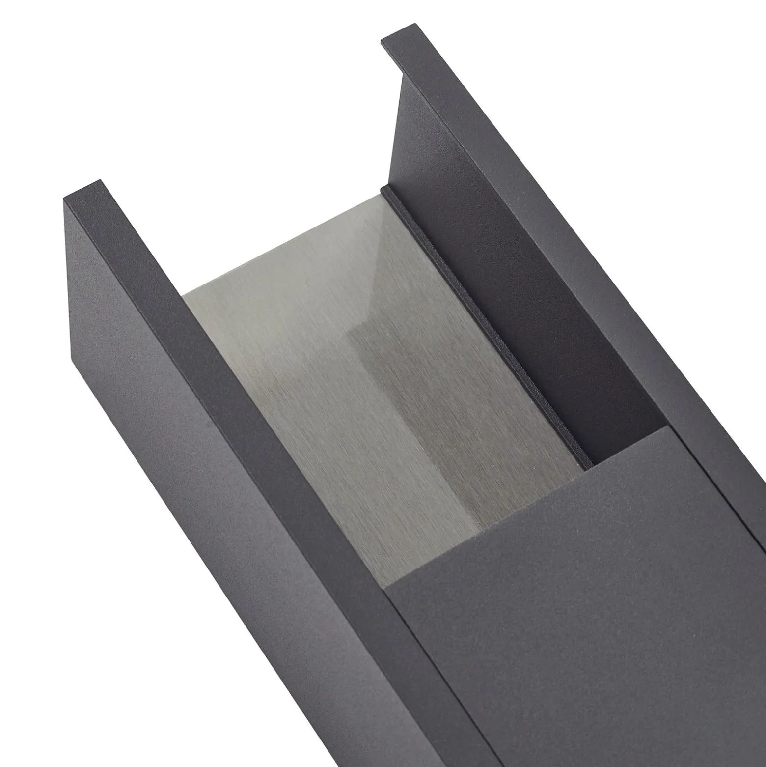 Lucande Aplique de exterior LED Lavrin, negro/gris, aluminio