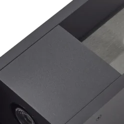 Lucande Aplique de exterior LED Lavrin, negro/gris, aluminio