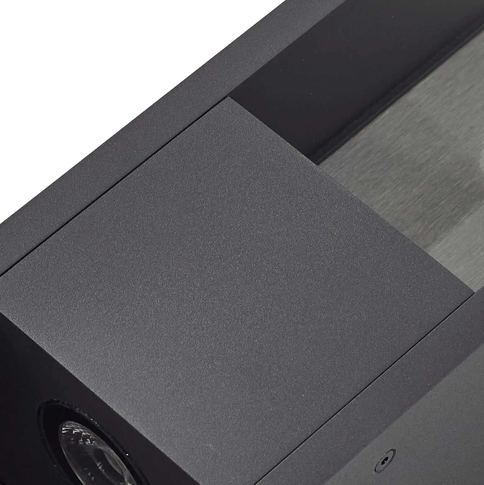 Lucande Aplique de exterior LED Lavrin, negro/gris, aluminio