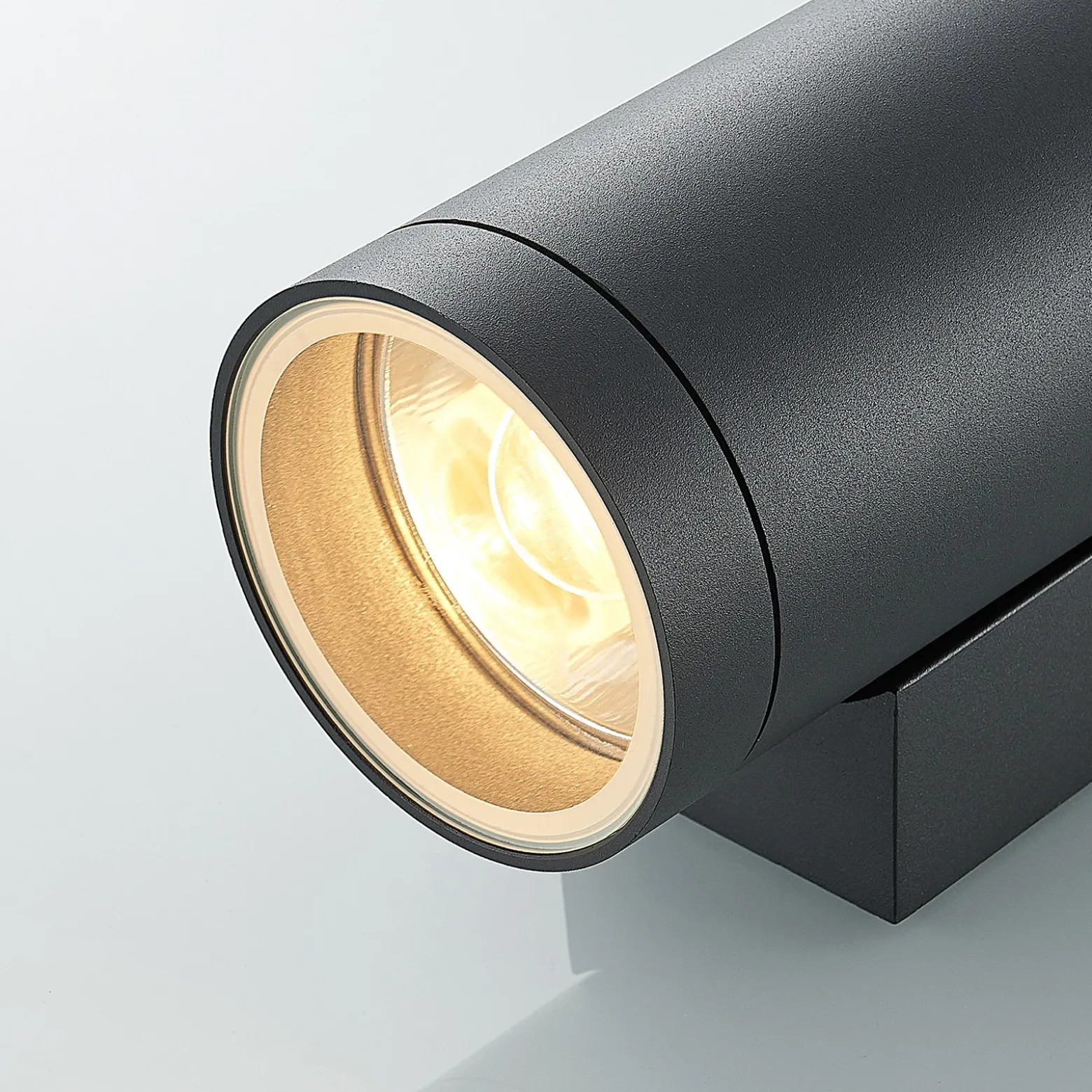 Lucande aplique de exterior Thomke, 2 luces, antracita, aluminio