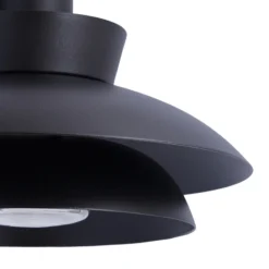 Lucande Aplique de exterior Thais, negro, metal, Ø 25 cm