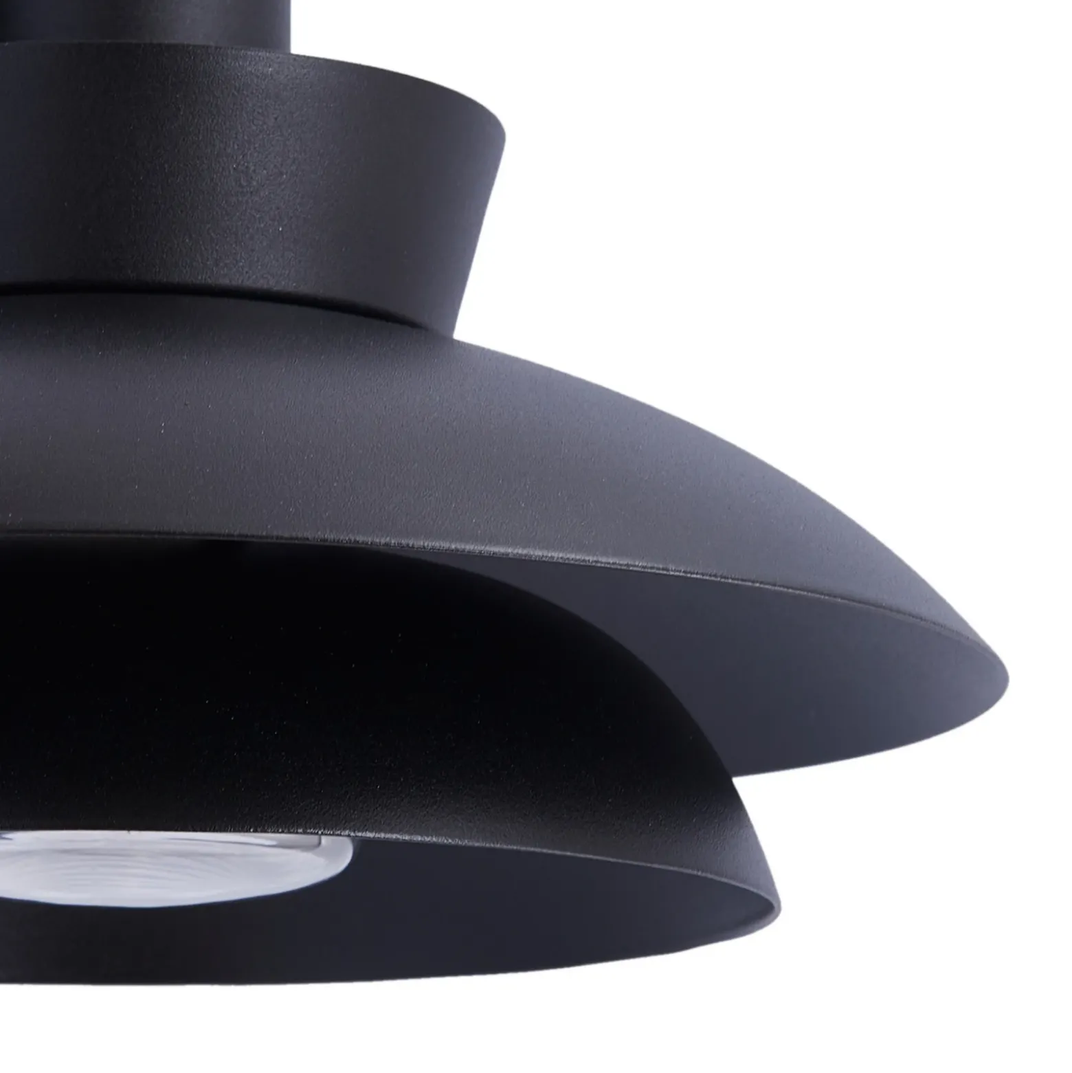 Lucande Aplique de exterior Thais, negro, metal, Ø 25 cm