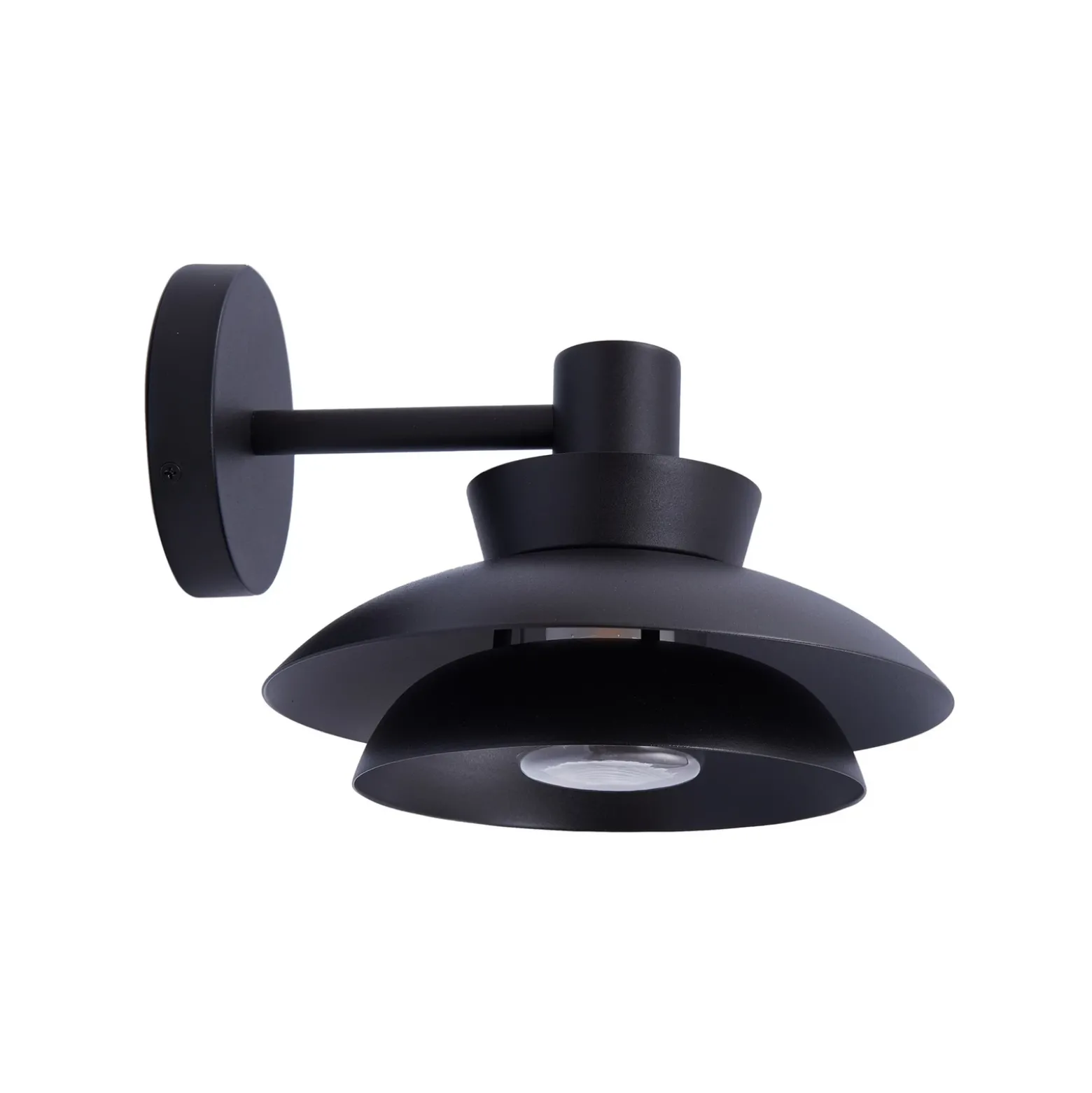 Lucande Aplique de exterior Thais, negro, metal, Ø 25 cm