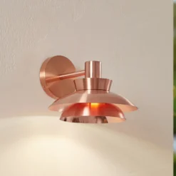 Lucande Aplique de exterior Thais, color cobre, acero inoxidable