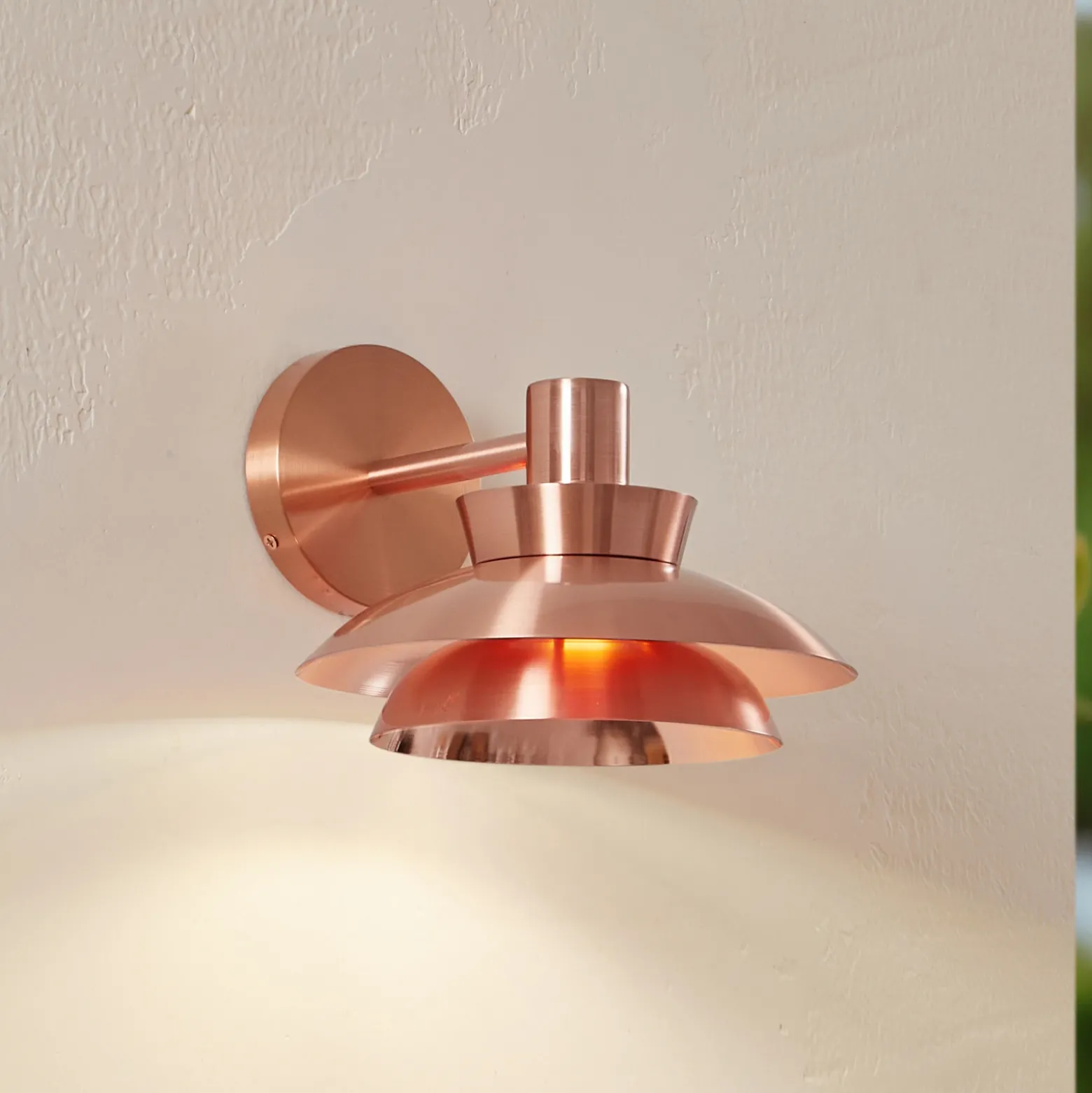 Lucande Aplique de exterior Thais, color cobre, acero inoxidable