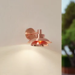 Lucande Aplique de exterior Thais, color cobre, acero inoxidable