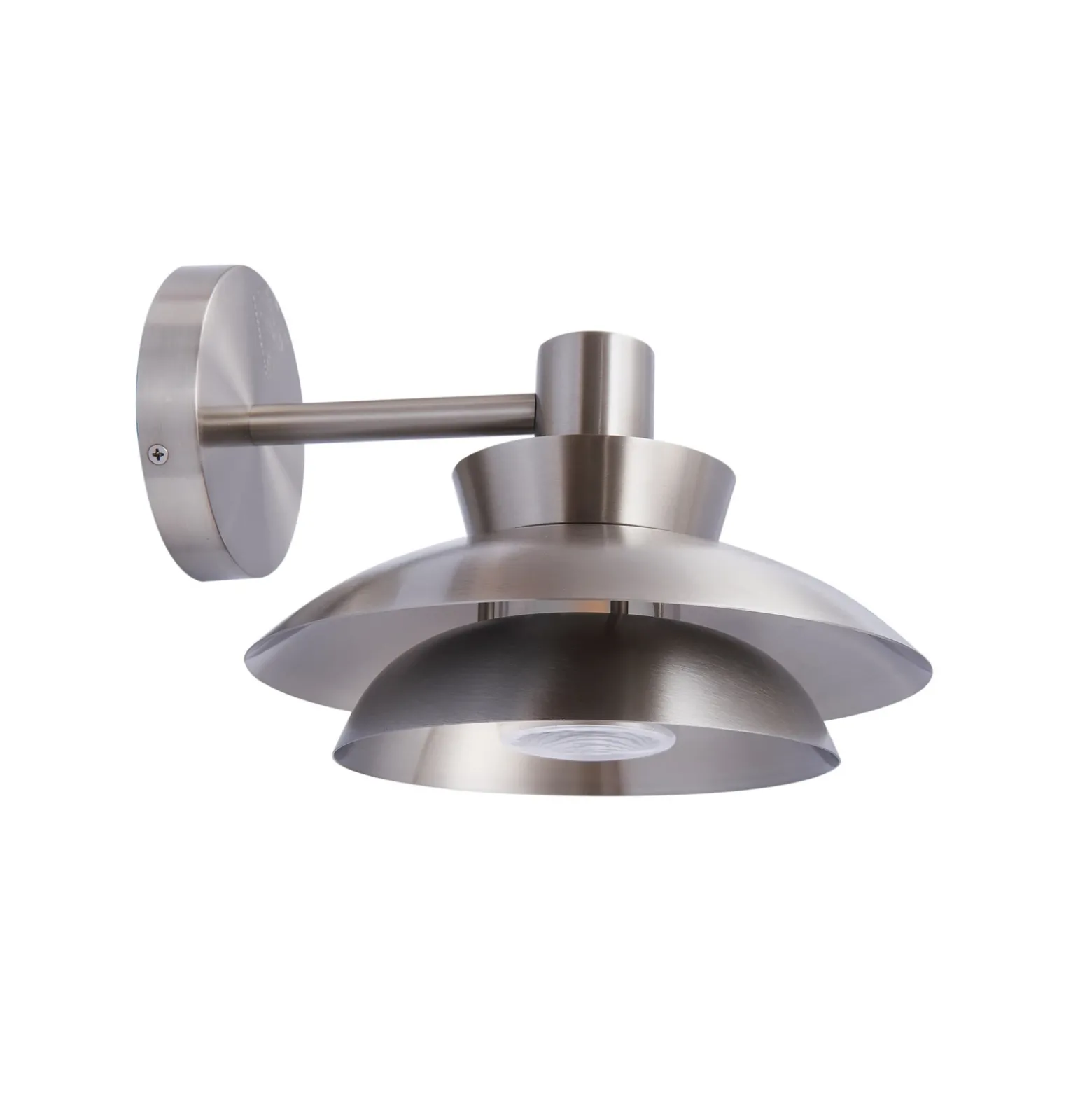 Lucande Aplique de exterior Thais, acero inoxidable, Ø 25 cm