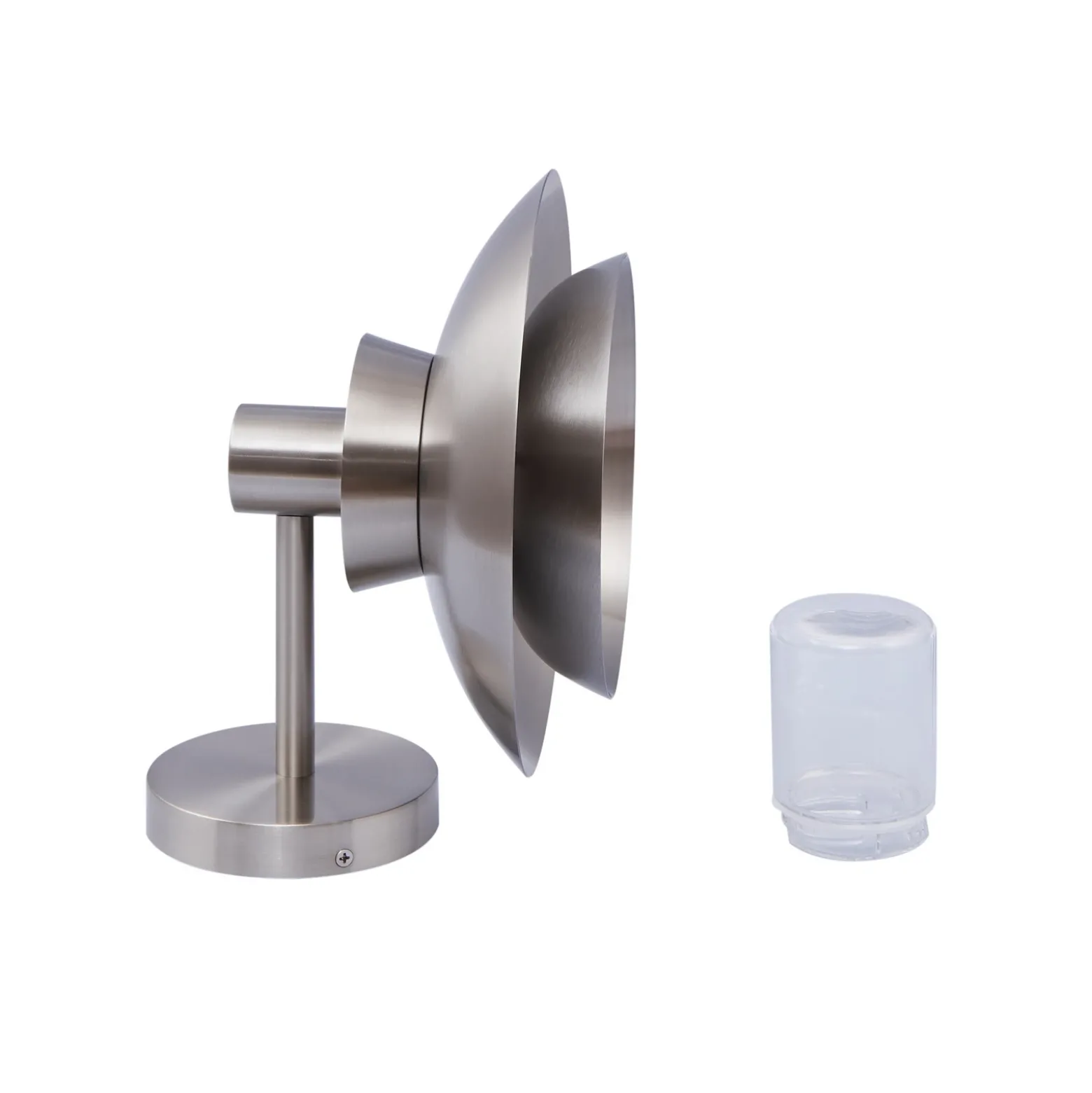 Lucande Aplique de exterior Thais, acero inoxidable, Ø 25 cm
