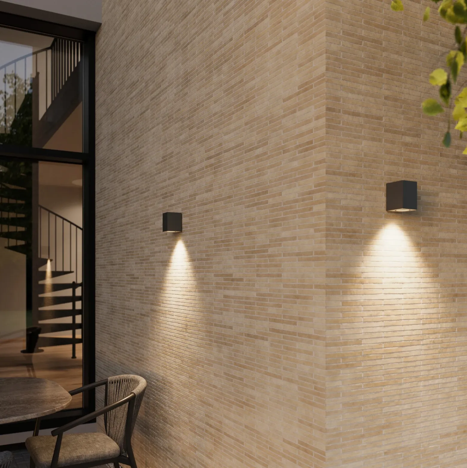 Lucande aplique de exterior Xava, downlight, antracita, GU10