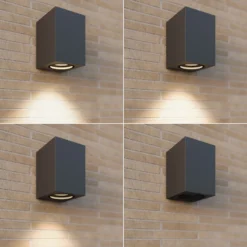 Lucande aplique de exterior Xava, downlight, antracita, GU10