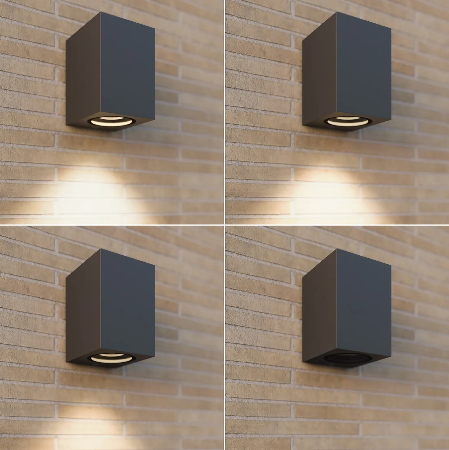 Lucande aplique de exterior Xava, downlight, antracita, GU10