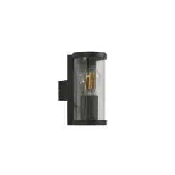 Lucande aplique de exterior Zanta, altura 19,7 cm, IP65, negro