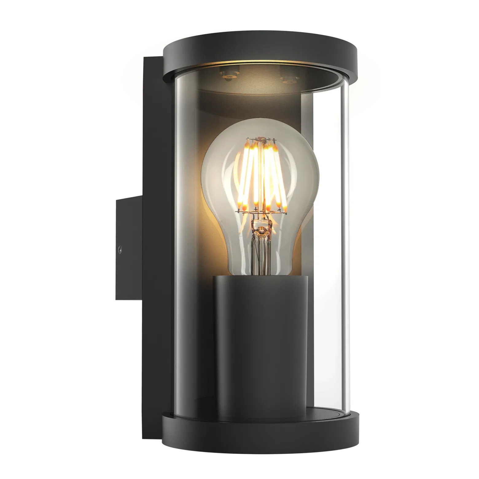 Lucande aplique de exterior Zanta, altura 19,7 cm, IP65, negro